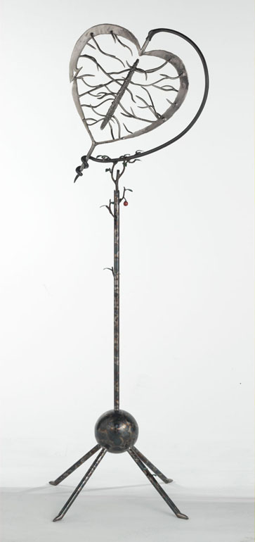 Peace of Heart - metal sculpture - turned