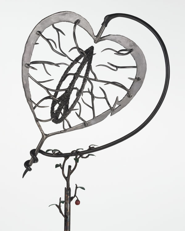 Peace of Heart - metal sculpture - close up